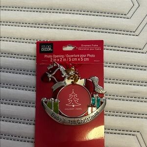 Studio Decor Rocking Horse Baby’s 1st Christmas Ornament Frame with Gifts